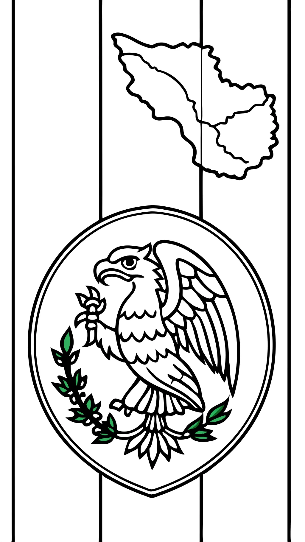 Página para colorear de la bandera de México